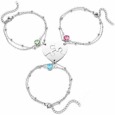 Best Friend friendship Bracelets for 3/4 Heart Puzzle BFF Matching Bracelets Gifts For best Friends Women Birthday Christmas