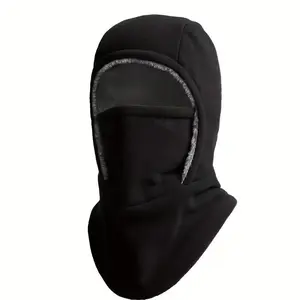 Winter Warmth 2-in-1 Hat & Face Mask - Windproof, Thick Fleece Lining for Cycling, Running, Skiing, Machine Washable, Black Protective Gear