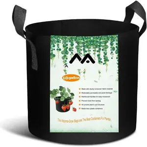 12 Packs 10 Gallon Grow Bags, Heavy Duty 300G Thickened Nonwoven Fabric  Pots with Handle