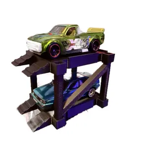 NEW 3D Printed Hot Wheels Stackable Lift - Black Design with Multiple Shelves Ideal for Displaying Hot Wheels Cars Organiser Racks United States Storage