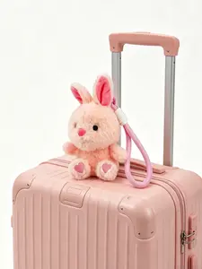Cute Bunny Plush Keychain, Heart Paw Print Stuffed Toy, Hand Strap Backpack Charm, Girl's Bag Pendant Gift
