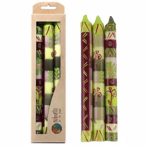 Hand Painted Candles in Kileo Design (3 tapers) - Nobunto