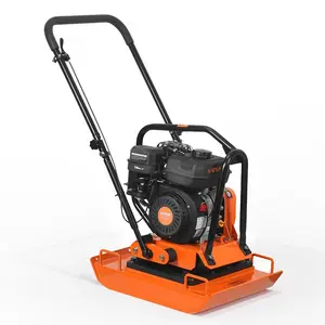 【FathersDayGift】 VEVOR Plate Compactor, 7 HP 196CC Gas Engine, 5400 VPM Vibrating Ground Rammer, 4440 lbs Compaction Force, 23 x 18 in Plate, Walk Behind Compactor for Paver Landscaping, Asphalt, Foundation, Soil