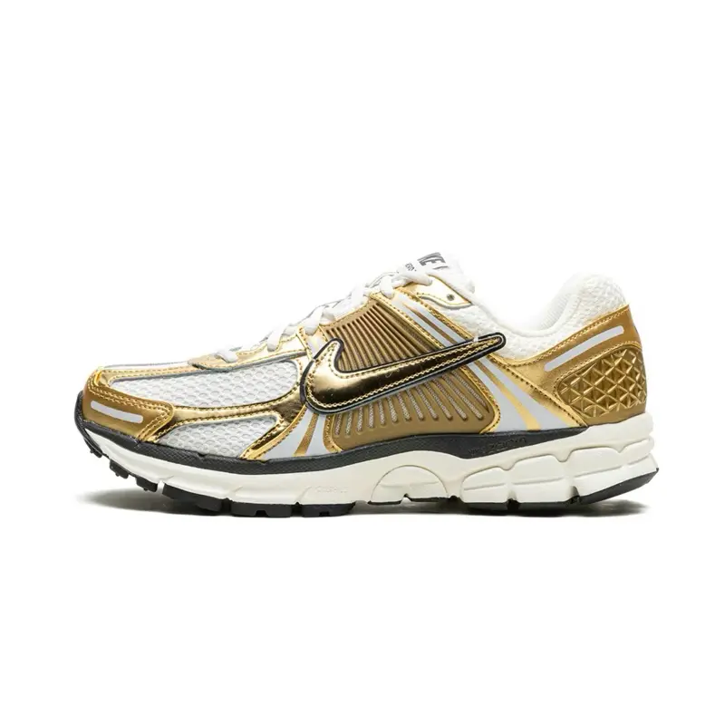 Nike Zoom Vomero 5 Metallic Gold Women’s Perfect Daily Casual Comfort Fashion Footwear Walking Running Sneakers Shoes, Sporty Running Shoes, Women's Shoes