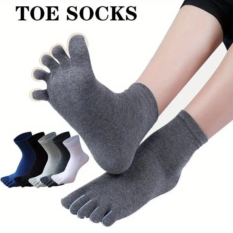 Women's Fashionable Finger Toe Ankle Socks, 5/10 Pairs, Breathable Cotton Fabric, Elastic Sweat-Absorbing Socks for Sports, Business Wear, Socks Ankle