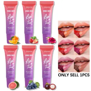 Fruit Flavor Peel Off Tinted Lip Gloss, Long Lasting Matte Lipstick, Waterproof Peel Off Lip Stain, Lip Makeup Product For Women & Girls, Makeup Products, Valentine's Day Gift, Glossy, Liquid Lip