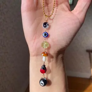 Evil Eye Design Car Hanging Ornament, Cute Car Rear View Mirror Pendant, Universal Car Interior Decoration Accessories