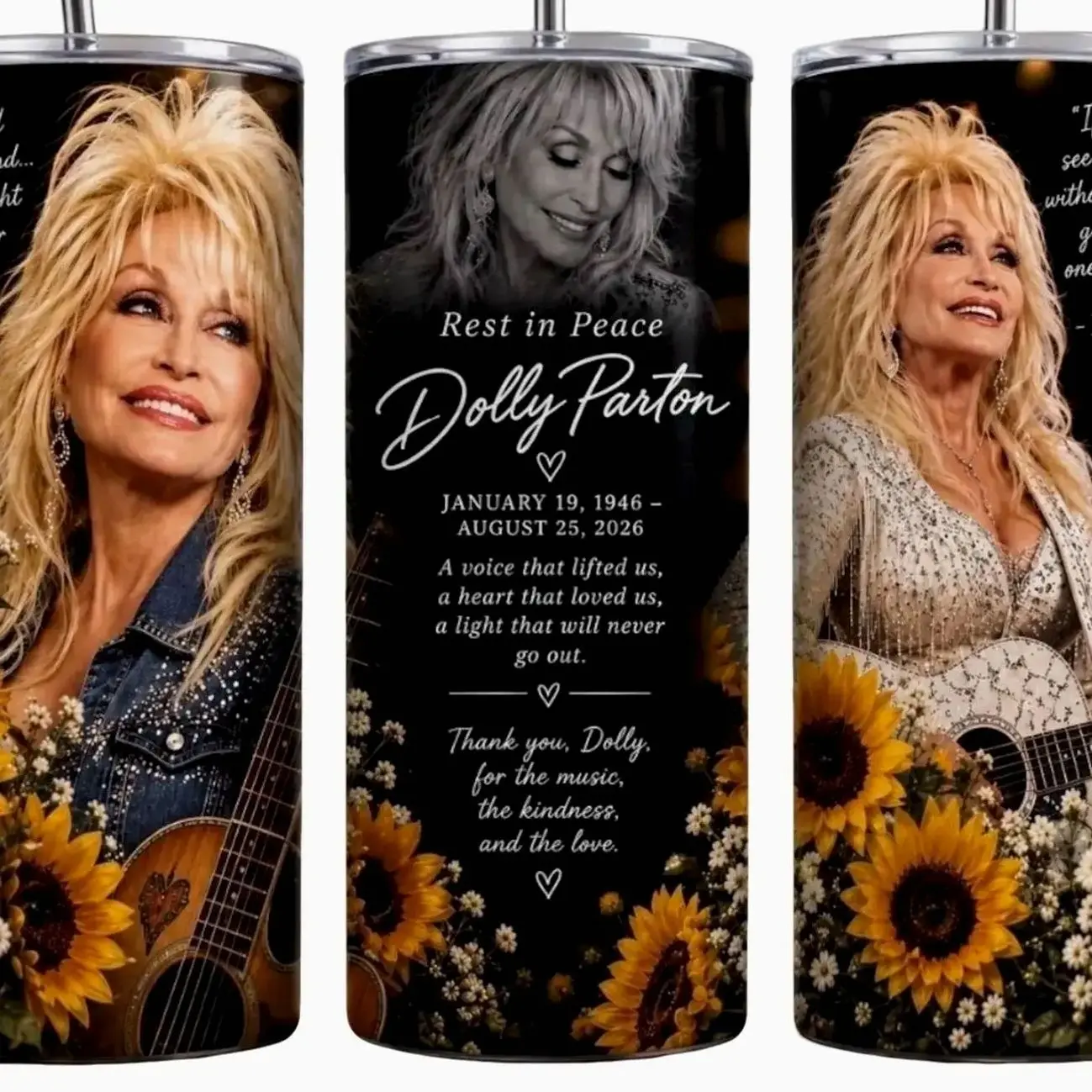Dolly Parton Tumbler 20oz 30oz 40oz Inspired Tumbler, Country Music Gift, Cute Coffee & Water Cup