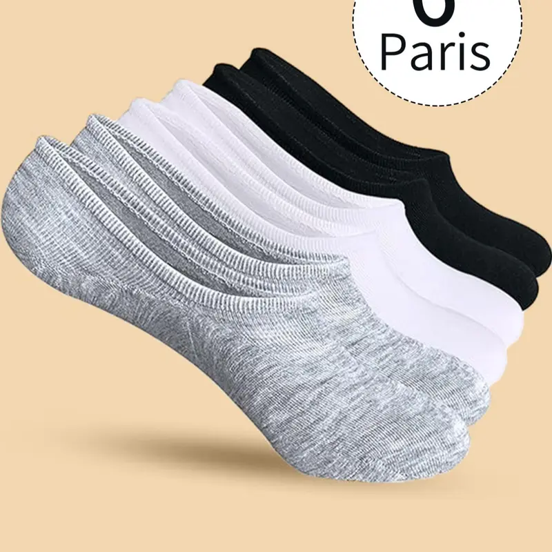 Women's Casual Basic Plain Anti-Slip Invisible Socks, Non Slip Socks, Moisture Wicking Soft Breathable Fabric Socks for All Seasons, Daily Wear, Soft Comfy Socks, Casual Knit Socks, Women's Socks, Socks for Women