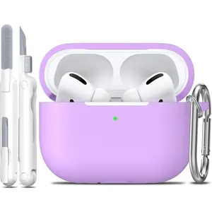 Airpods Pro 2Nd/1St Generation Case with Cleaner Kit, Soft Silicone Protective Case Cover for Women & Men, Airpods Pro Case Accessories with Keychain