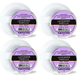 Lavender Vanilla Car Fragrance Refill by White Barn 4 Pack
