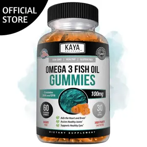 Kaya Naturals Omega Gummies – Delicious Omega-3 Fish Oil Supplement – Supports Heart & Brain Health – 60 Edible Gummies