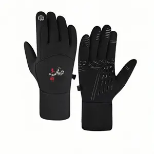 1 pair with Jackie Chan Drunken Master Kung Fu Martial ArtsGraphic Design Gowinter gloves running gloves Touch Screen Touch Screen Compatible Outdoor Sports full finger gloves for men women Thick holiday gifts
