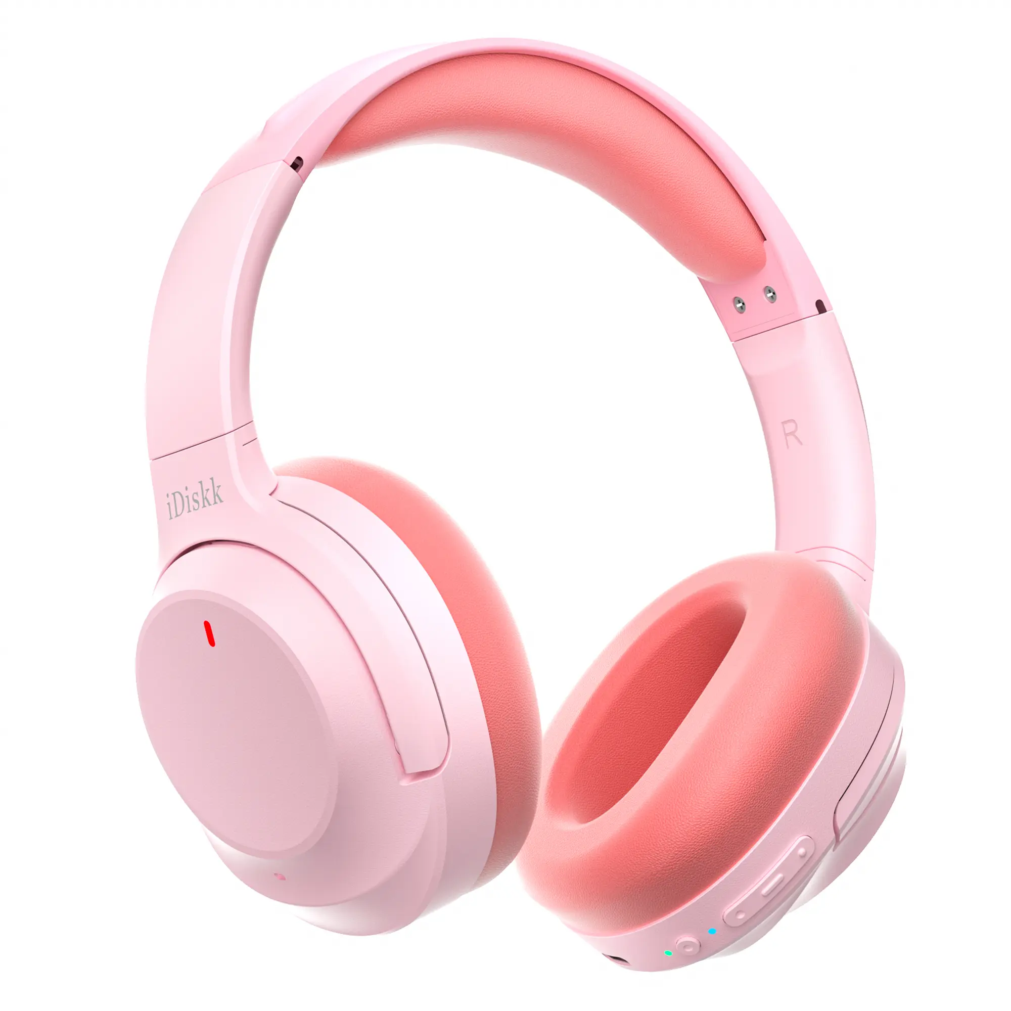 iDiskk Wireless Over Ear Active Noise Cancelling Headphones - Bluetooth 5.4 Headset with ENC Mic, 96.6% Reduction, HiFi Stereo Deep Bass, 30H Battery, Adjustable Soft Memory Foam Ear Cups, Lightweight, Remote Control, Jazz Compatible for Travel, Office Wi