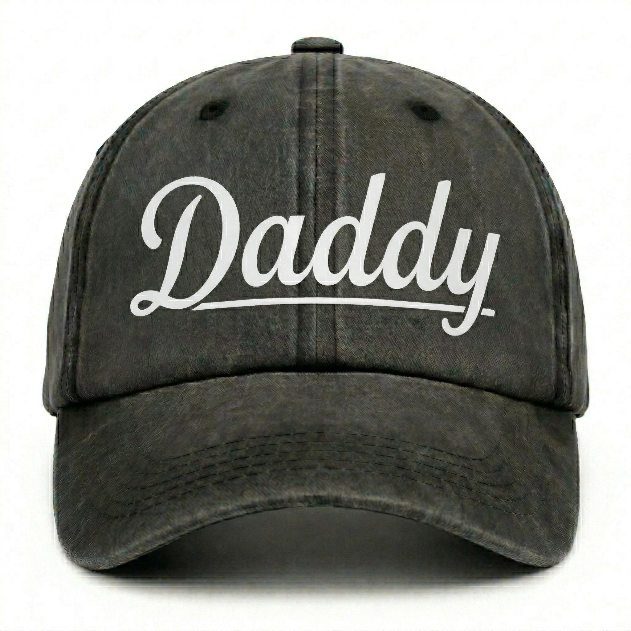 Daddy Printed Retro Washed Cotton Baseball Cap, Unisex Vintage Dad Hat for Men Women, Casual Breathable Sun Hat for Outdoor Sports, Father's Day Gift