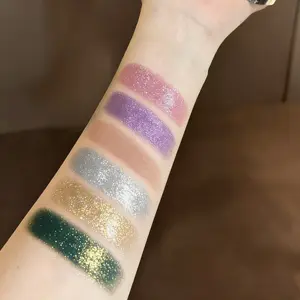 Rainbow Diamond Glitter Eyeshadow Powder Waterproof Shiny, 6 Colors for Daily Parties Professional Beauty Makeup