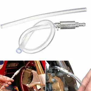 Brake bleed hose, one-way check valve tube bleed tool kit, suitable for car and motorcycle clutch, upgraded version universal hydraulic brake system brake fluid bleed tool kit with metal clamp hose