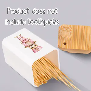 1pc Cute Printed Compact, Chic Toothpick Holder Pink Nutcracker with White Beard Design, Durable Plastic, Perfect for Kitchen & Dining Room Decor, a Christmas Gift for Family and Friends