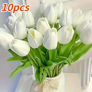 Elegant Tulip Artificial Flowers, Leaf Design, Decorative Flower Arrangement, Perfect for Weddings, Photography Props, Home Decor, Home Decoration, Ideal Gift for Loved Ones, Fake Flower, Tulips Bouquet