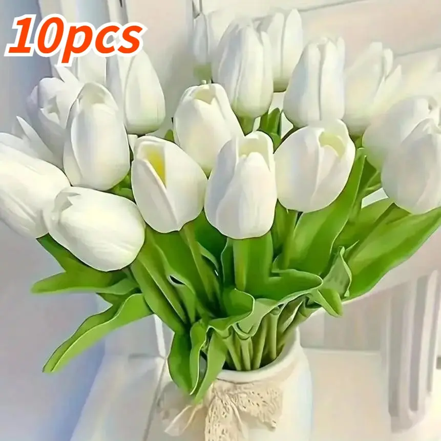 Elegant Tulip Artificial Flowers, Leaf Design, Decorative Flower Arrangement, Perfect for Weddings, Photography Props, Home Decor, Home Decoration, Floral Decor, Ideal Gift for Loved Ones, Fake Flower, Tulips Bouquet, Artificial Flower Decorations