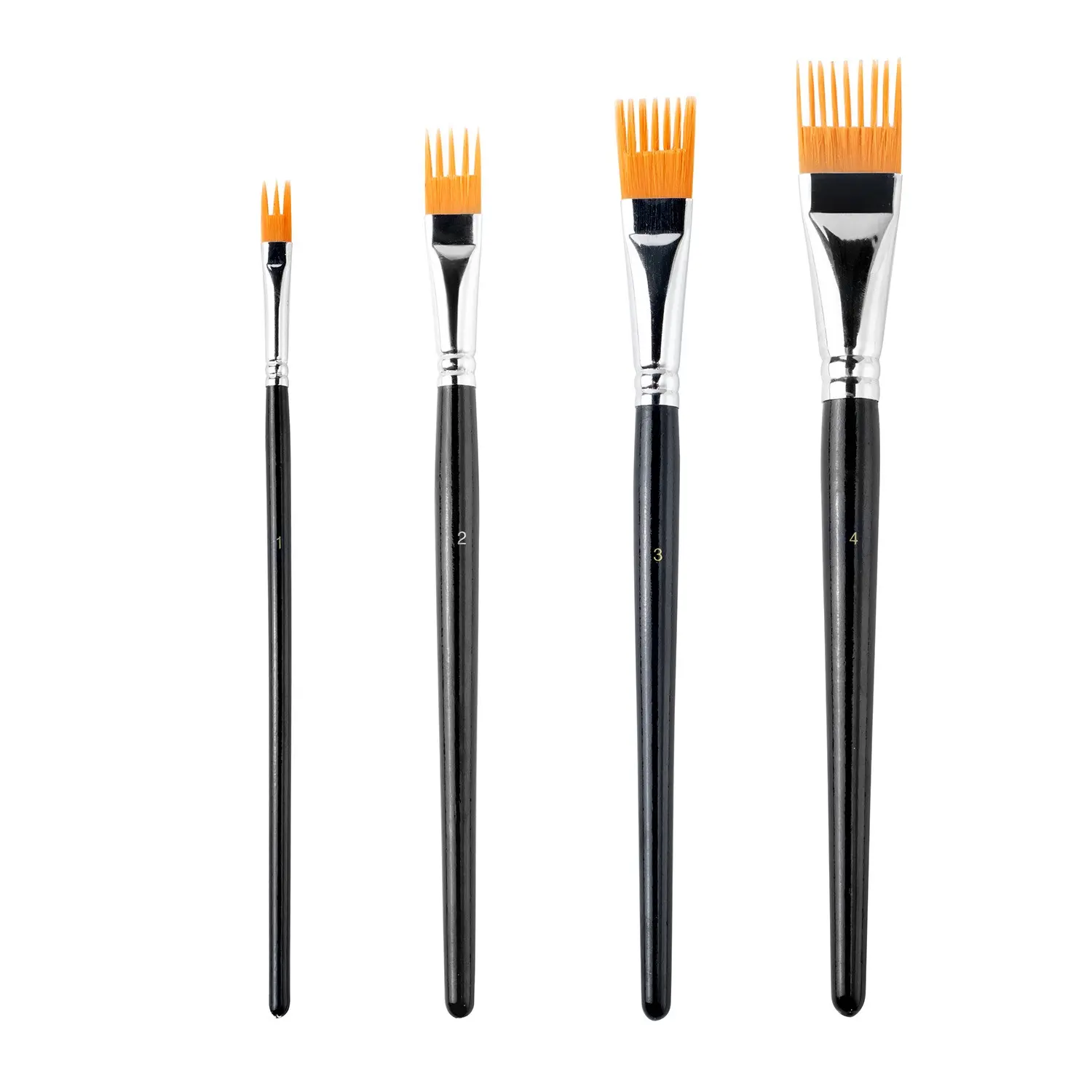 Professional 4-Pack Paintbrush Set for Watercolor Oil Digital Painting - Landscape Leaf Art Brushes for Artists & Students Art Crafting Kit