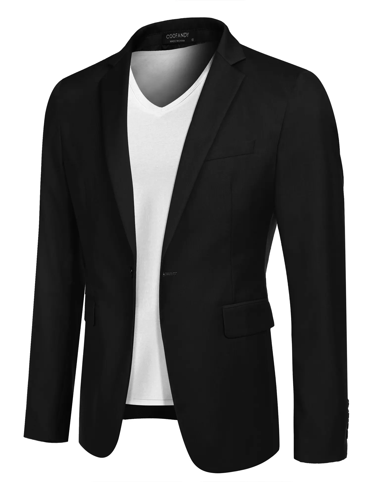 COOFANDY Mens Sport Coat Casual Blazer One Button Business Suit Jacket Classic Menswear Fashion Outfit Vneck Long Sleeve