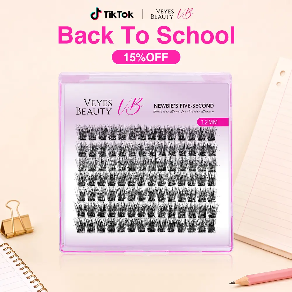 VEYESBEAUTY Dreamy 10mm-18mm Cluster Lash Single Length Refill & Replacement OptionFor Mixed Length Invisible Band Lashes Eyelashes Newbie's Five-Second Volume Wispy Soft Comfortable Mini Tray Makeup Cosmetic for Self Application at Home