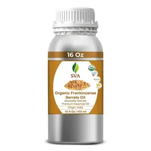 SVA Organic Frankincense Essential Oil – 16 Fl Oz – 100% Natural Boswellia Serrata Oil - for Diffuser, Hair Care, Face, Skin Care, Aromatherapy, Scalp and Body Massage, Soap and Candle Making