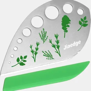 Herb Stripper with 9 Stainless Steel Holes – Green Metal Leaf Peeler for Kale, Collard Greens, Thyme, Basil & Rosemary no brand