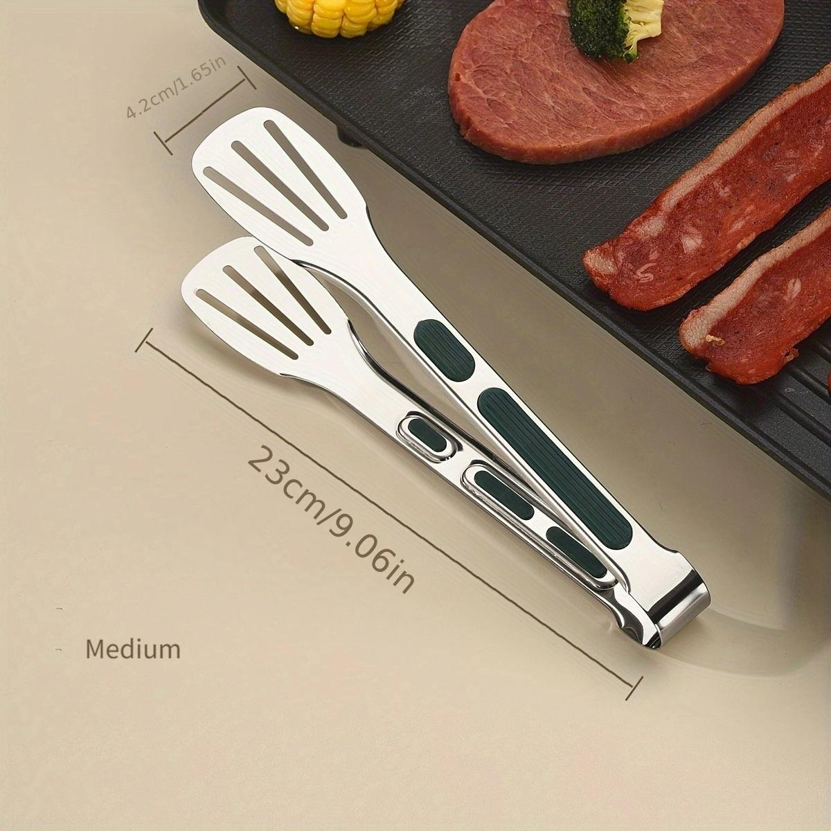 3pcs Stainless Steel Kitchen Tongs Set for Cooking, Serving and Grilling - Non-slip Grip, Metal Food Tongs for Salads, Breads, Barbecues - Multi-purpose Cookware and Kitchen Accessories