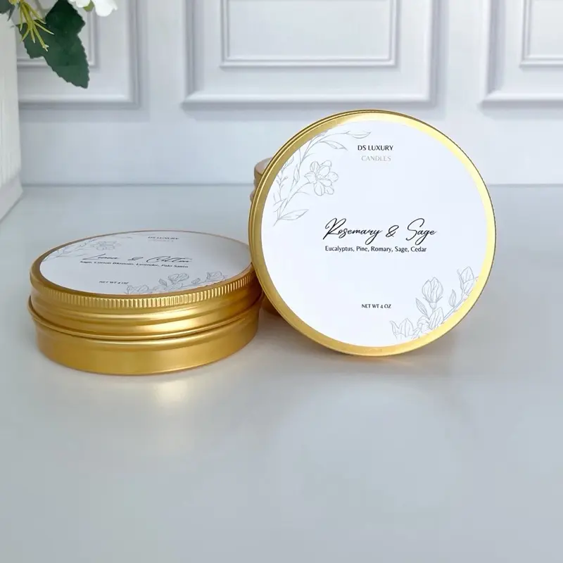 4 oz Travel Mini Tin Candles - Wood Wick Coconut Wax Aromatherapy Candle, Scented Room Decor Gift, Clean Burning