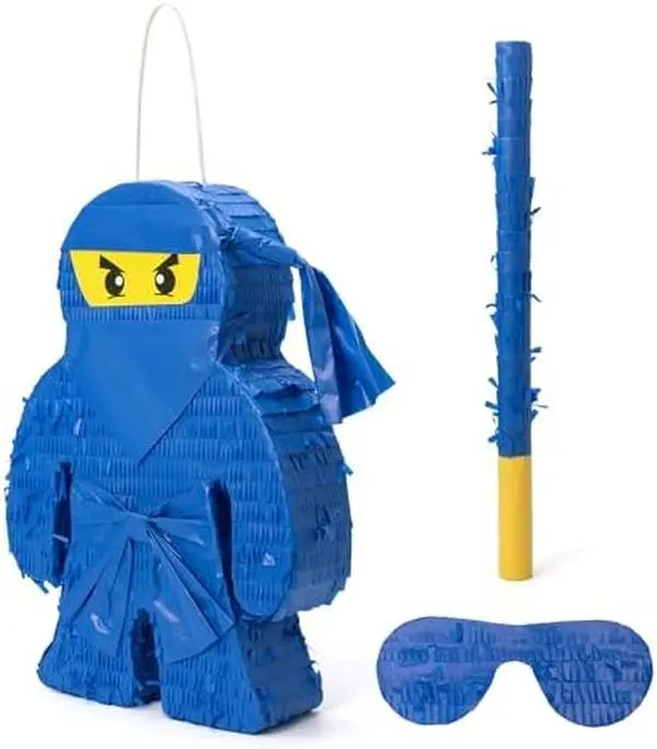 APINATA4U 17.5" Blue Color Ninja Pinata Ninja Party Supplies Ninja Themed Birthday Party Ninja Photo Prop Ninja Party Decorations