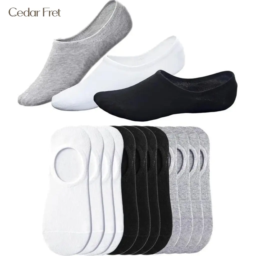 7 Pairs No Show Socks for Men Women, Thin Cotton Invisible Liner Socks, Low Cut Non Slip Grip Ankle Boat Socks, Breathable Casual Athletic Daily Socks
