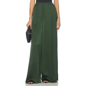 Norma Kamali Mens Pleat Pant in Dark Emerald