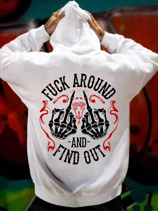 Fuck Around And Find Out Print Hoodie & T Shirt, Red Line Version, Shirt for Gen X