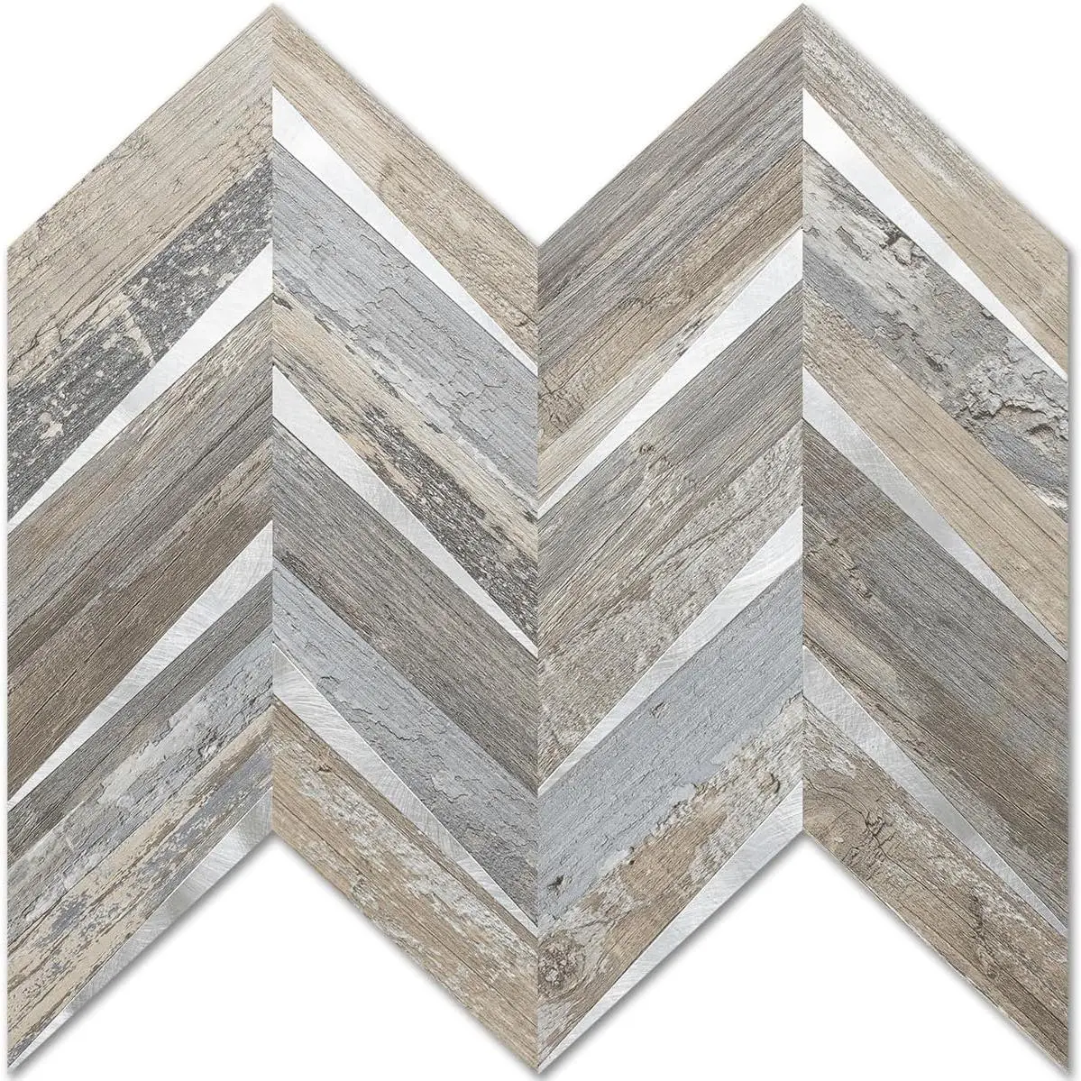 Distressed Wood and Silver