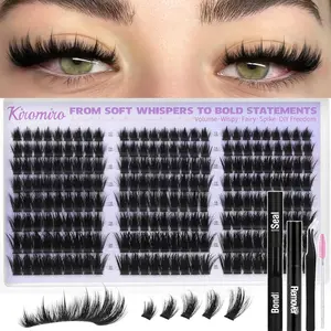 False Eyelash Clusters, 12–20mm Dense Cluster Lashes, DIY False Eyelash Extension Kit, 216pcs Home-Use Makeup Tools Set, DIY Eyelash Extensions