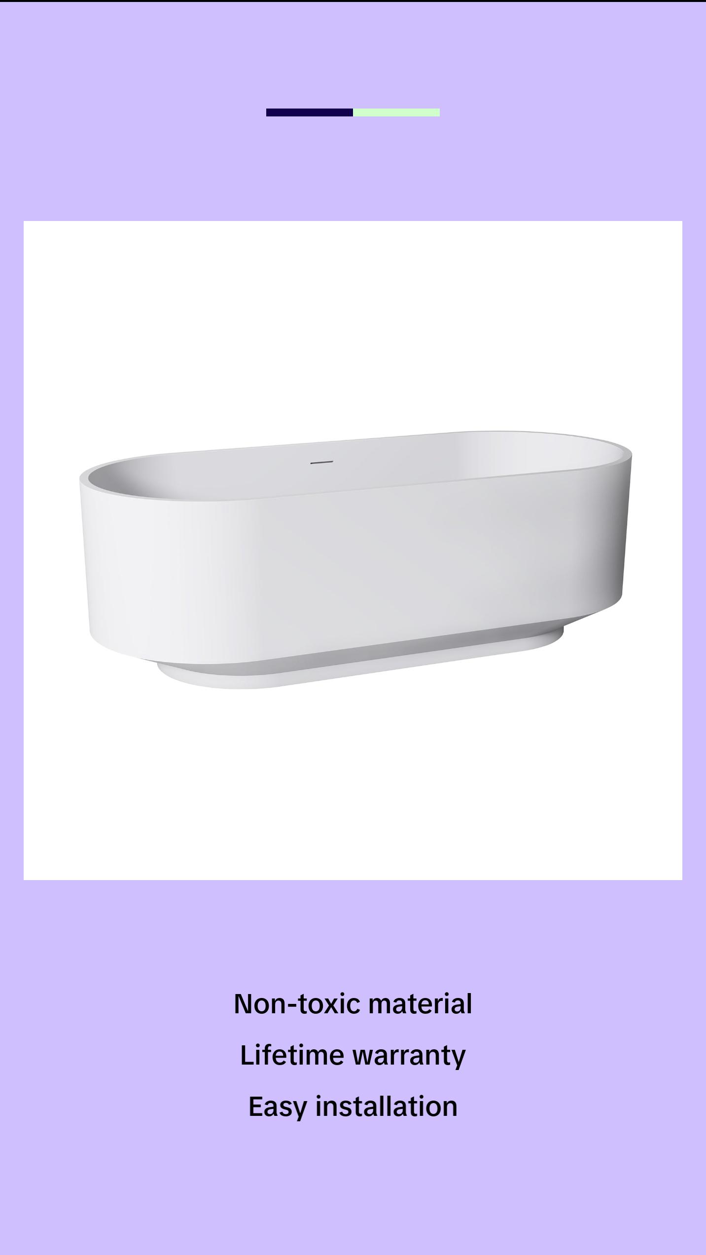 67" Oval Shaped Freestanding Solid Surface Soaking Bathtub with Overflow RX-S09-67