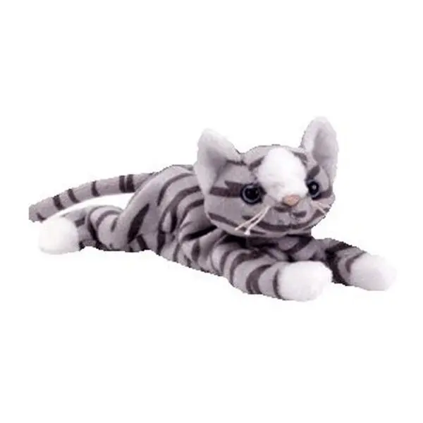 TY Beanie Baby - PRANCE the Gray Tabby Cat (8 inch) (1997) MWMTs
