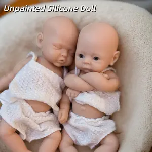 10 Inch 2 Styles Unpainted Full Silicone Girl Doll With White Outfits Birth Certificate Handmade Washable Lifelike Realistic Reborn Doll For Girl Christmas Gift