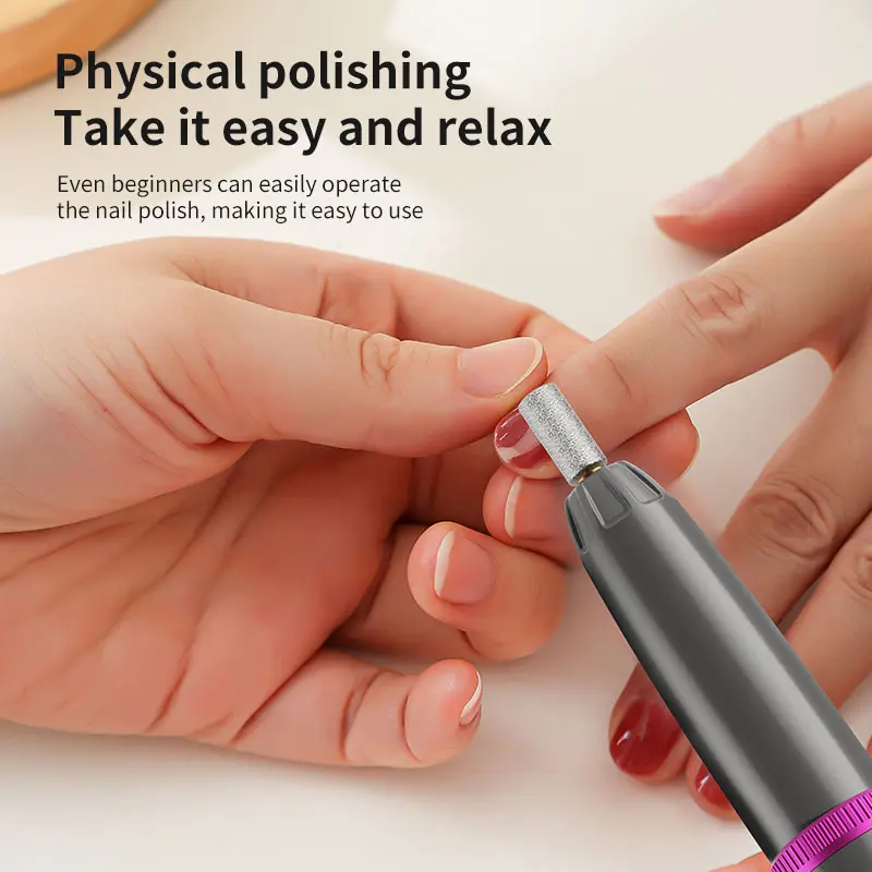 Electric Nail File Kit, 1 Box Portable Nail Polisher & Accessories, Professional Nail Art Tool for Women & Girls, Manicure & Pedicure Tool, Nail Grinding Tool, Nail Care