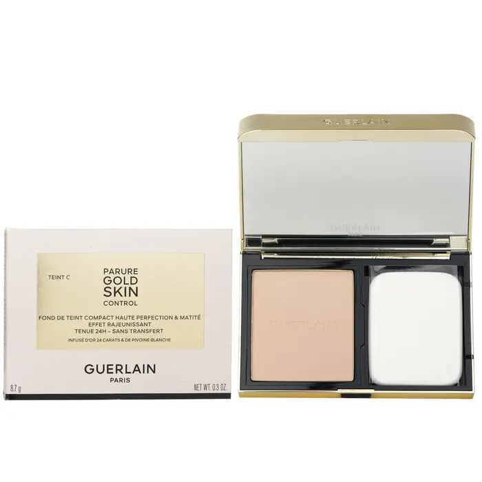 Guerlain Parure Gold Skin Control High Perfection Matte Compact Foundation Cosmetic - #1N, Radiant, Flawless Makeup, No Cakiness, 8.7g/0.3oz, Smooth