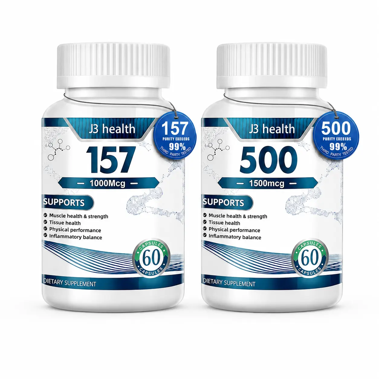 Dual Recovery Support System, 1000mcg & 1500mcg Capsules, Joint Health, Muscle Support, Tissue Support & Daily Performance Supplement