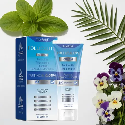 TrueRelief Folliculitis Treatment Cream 120g - Unisex Natural Herbal Remedy Scalp Care with Honeysuckle, Dandelion, Sophora, Phellodendron, Repairing Folliculitis Relief & Seborrheic Dermatitis Soothing Youth Care