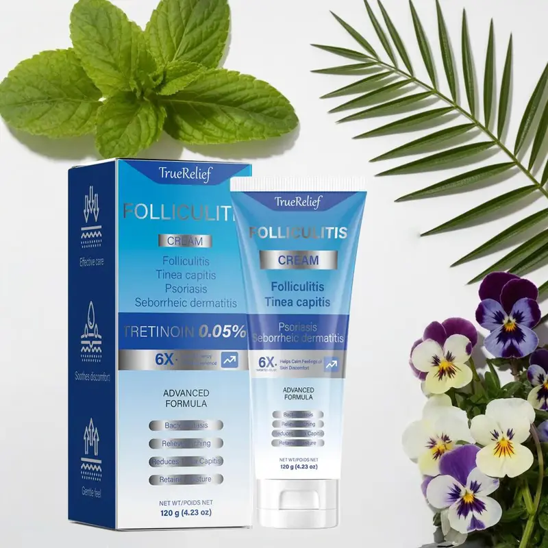 TrueRelief Folliculitis Treatment Cream 120g - Unisex Natural Herbal Remedy Scalp Care with Honeysuckle, Dandelion, Sophora, Phellodendron, Repairing Folliculitis Relief & Seborrheic Dermatitis Soothing Youth Care