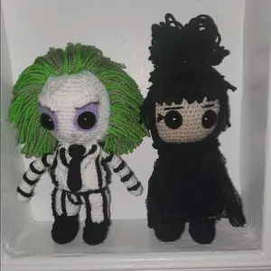 Kaye's Kreations Creepy Green Haired Guy and Girl with Black Cape Bundle