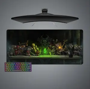 Skaven Council Fantasy Deskmat Large Gaming Mouse Pad for Warhammer 40k Desk Setup with Dark Green Art Style