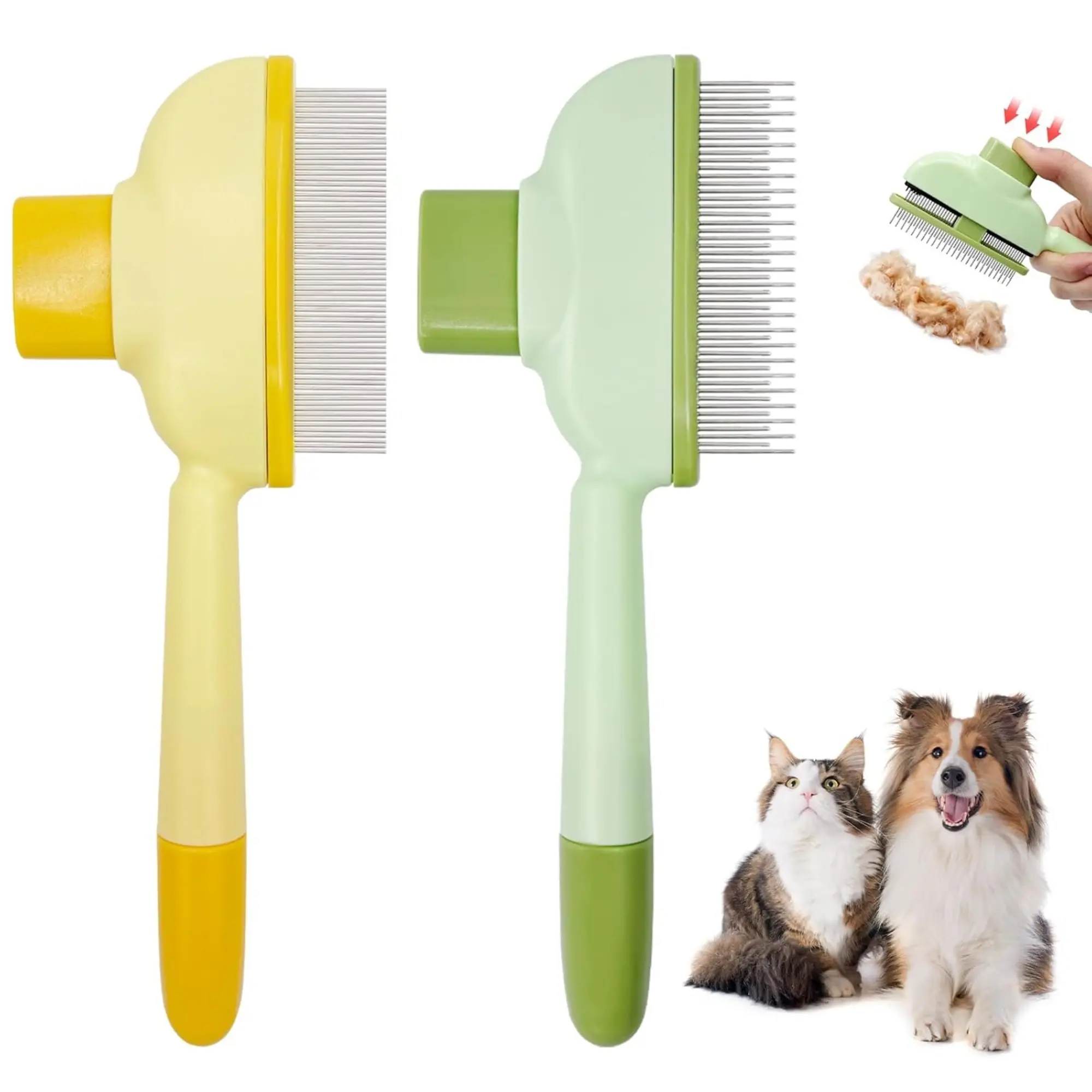 Dual-Sided Flea Comb for Dogs & Cats – Stainless Steel Teeth for Shedding, Deshedding & Hair Removal | Gentle Grooming Tool for All Fur Types