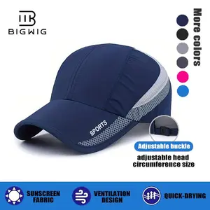 BIGWIG Outdoor adjustable sports sun hat, lightweight, waterproof and breathable sports cap, UPF50+ sun protection, ultra-thin quick-drying sun protection baseball cap, lightweight running cap, camping and hiking quick-drying hat, unisex