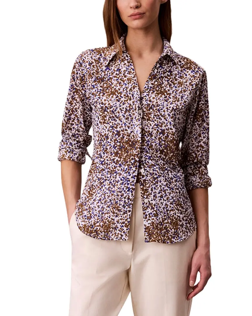 Calvin Klein Textured Print Slim Button-Down Shirt Calvin Klein Textured Print Slim Button-Down Shirt